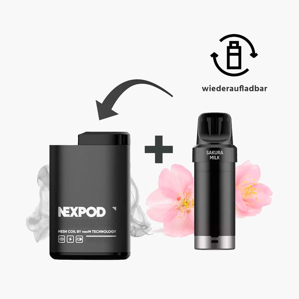 nexPOD Prefilled Pod Kit 5000 - Sakura Milk (5% nic)