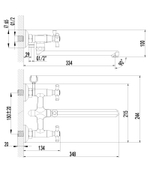 Смеситель универсальный с плоским поворотным изливом 300 мм LEMARK CONTOUR – LM7451C