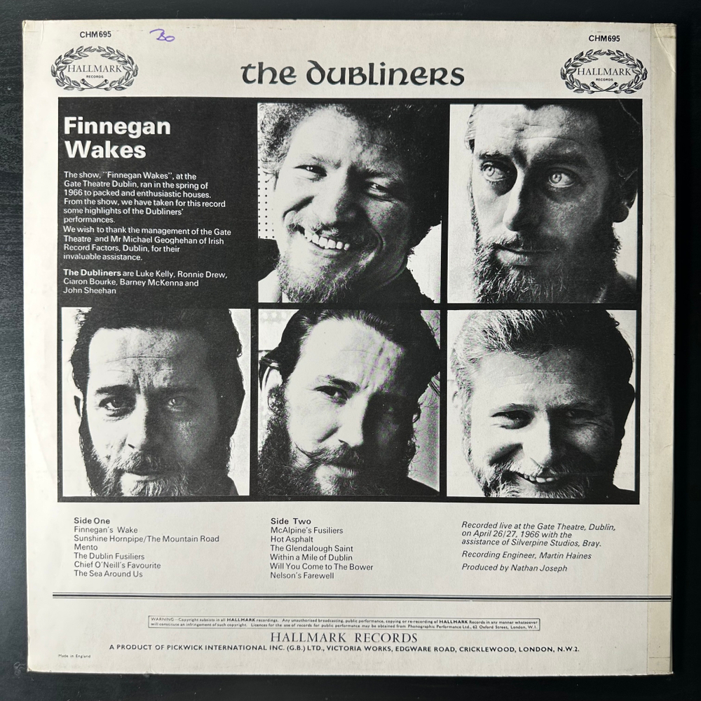 The Dubliners ‎– Finnegan Wakes (Англия 1970г.)