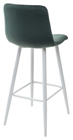 Барный стул LECCO UF910-14 DARK GREEN, велюр/белый каркас
