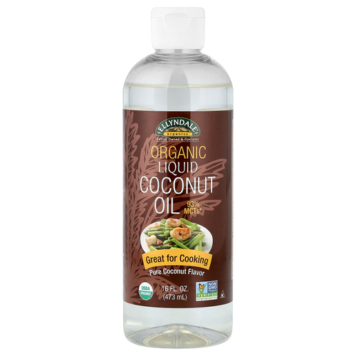 NOW Foods, Ellyndale® Organics, жидкое органическое кокосовое масло, чистый кокос, 473 мл (16 жидк. унций)