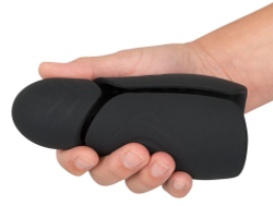 Черный силиконовый вибромастурбатор с нагревом Masturbator with 2 Functions