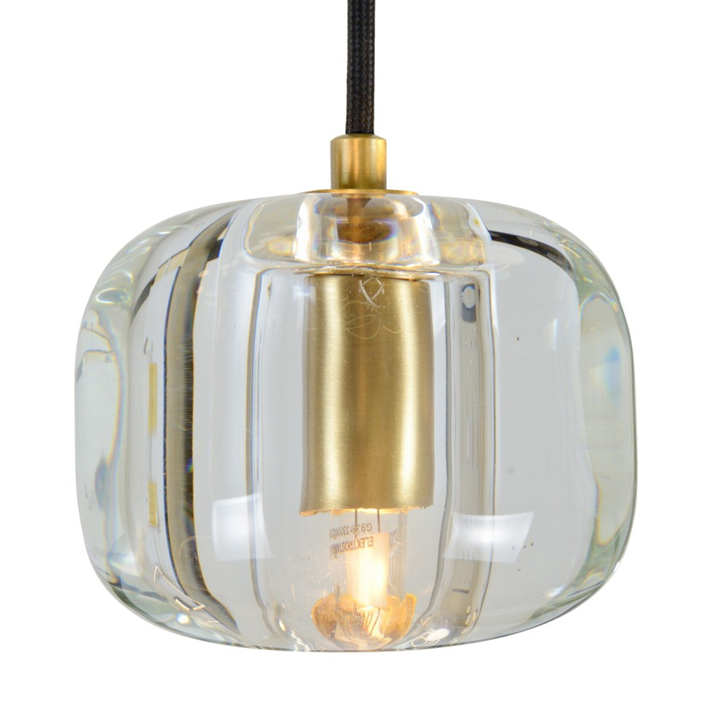 Подвесной светильник Belfast Pansy 6214-1 BR CL Латунь / Стекло / Прозрачный