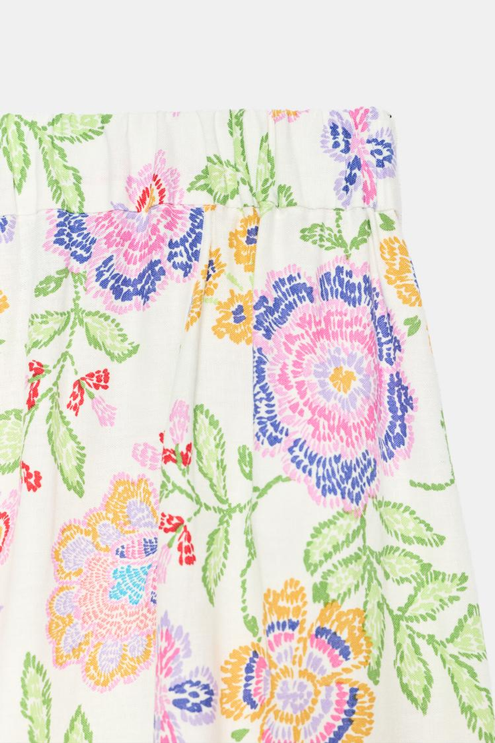 ZARA БРЮКИ ИЗ СМЕСОВОГО ЛЬНА С ЦВЕТОЧНЫМ ПРИНТОМ, РАЗНОЦВЕТНЫЙ