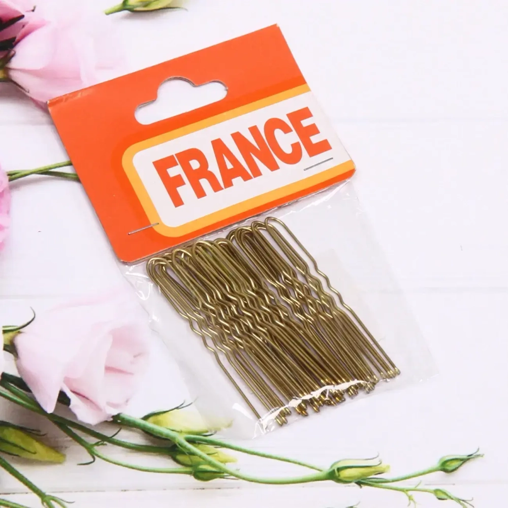 Шпильки для волос 30шт «Классика», цвет золото, 6см