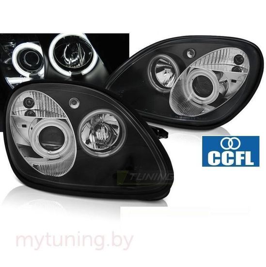 Передние фары angel eyes CCFL black для Mercedes SLK R170