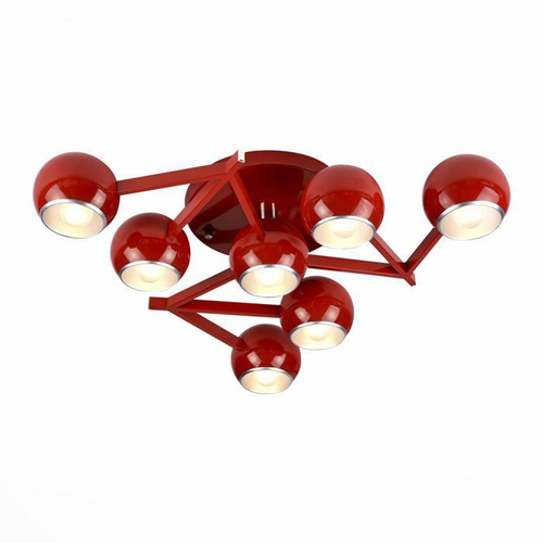 *SL853.602.07 Люстра потолочная ST-Luce Красный/Красный, Серебристый E14 7*40W
