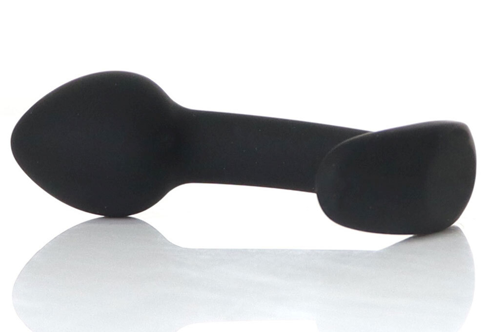 Черная анальная втулка Curved - 7,5 см. (Цвет: черный)