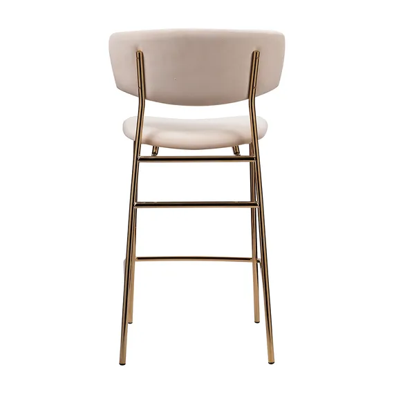 Стул полубарный Elle кремовый с золотыми ножками