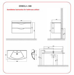 Тумба с раковиной искусств. мрамор OMEGA 100 арт. VD-1000AN Белый