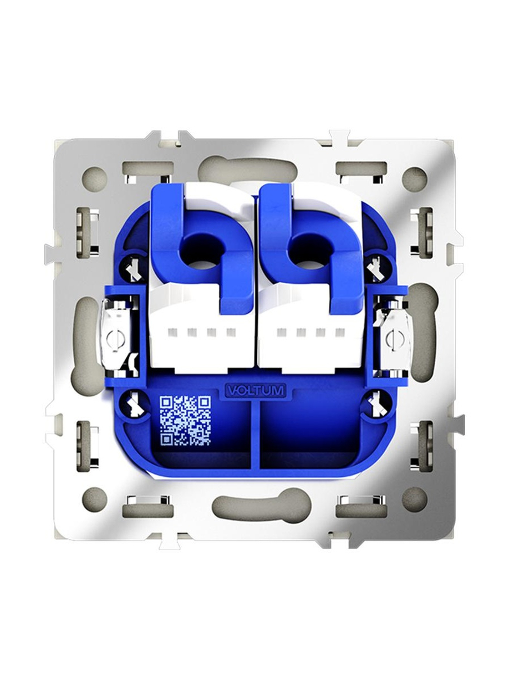 Розетка компьютерная 2-м СП S70 RJ45 + RJ45 кат.6 механизм сталь Voltum VLS060205