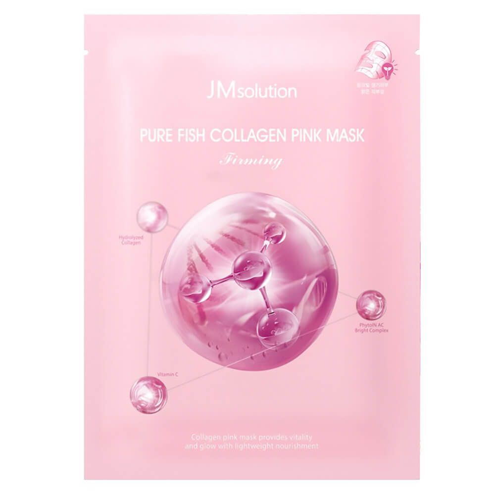 Тканевая маска с коллагеном JMSOLUTION Pure Fish Collagen Pink Mask