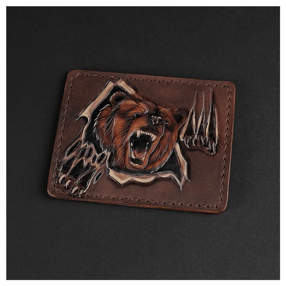 Кожаный картхолдер «Медведь»