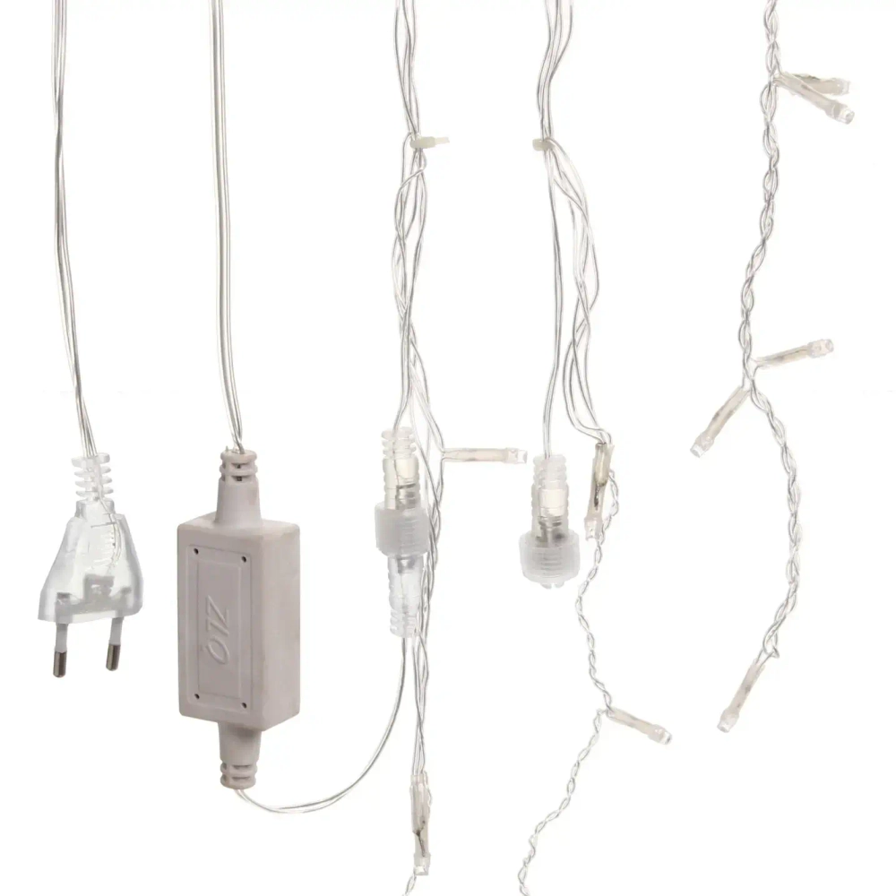 Гирлянда для улицы БАХРОМА «Мерцание» ш3м* в40/60см 100 ламп LED, прозр.провод,1 режим, IP-54, Теплый белый (возможность соединения)