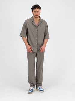 Костюм льняной с брюками. Хаки