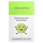 Idealove, Superfood Skin Savior, маска с суперфудами, лайм, 5 шт. по 20 мл (0,68 жидк. унции)
