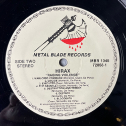 Винтажная виниловая пластинка LP Hirax Raging Violence (USA 1985)
