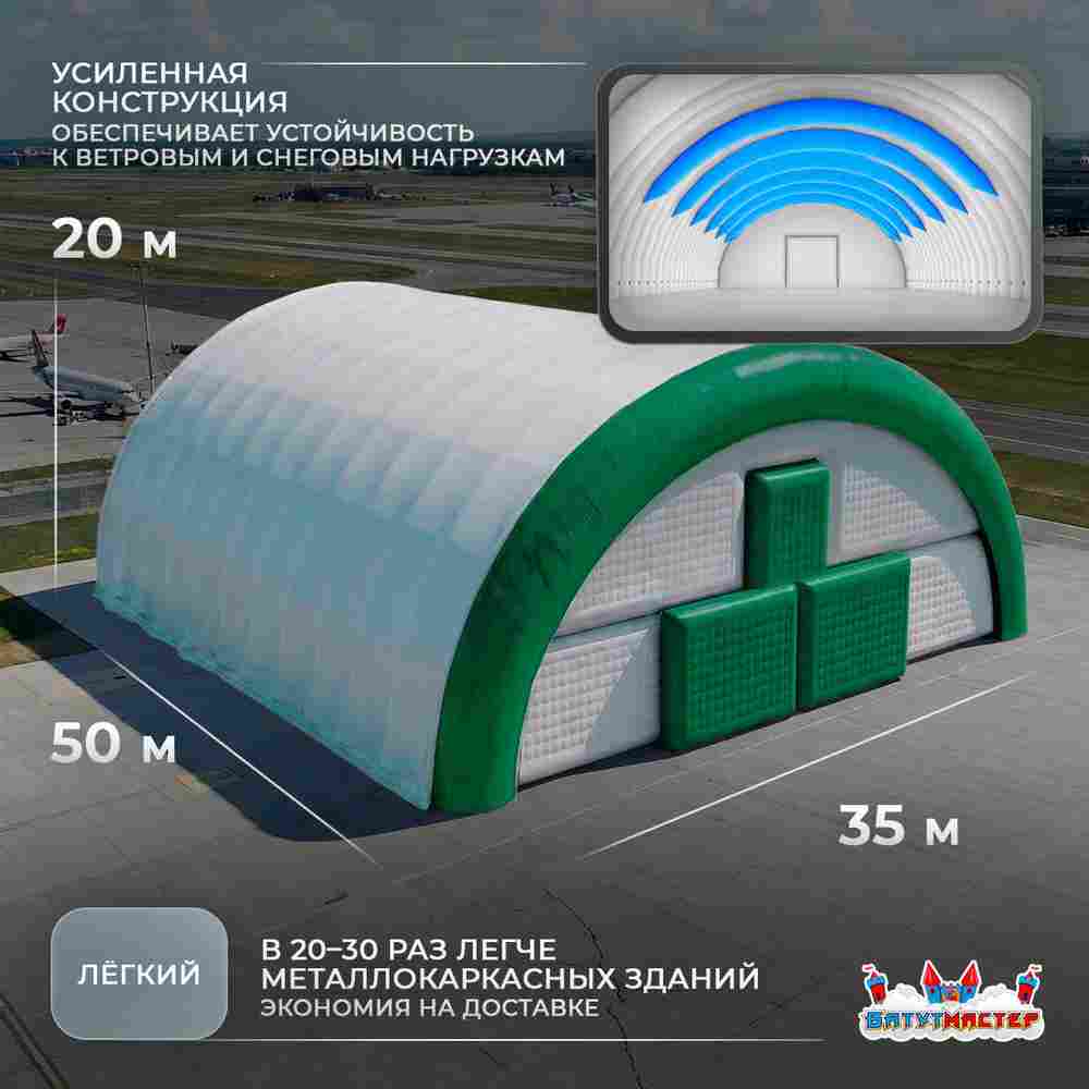 Временный авиационный ангар «Горизонт Авиа», 50×35×20 м