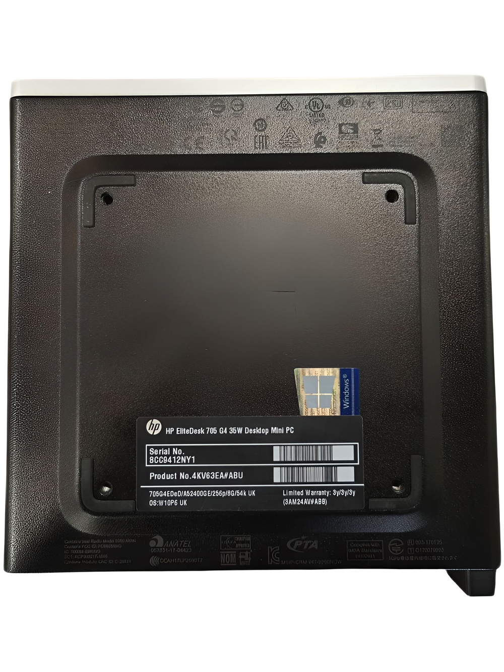 HP Мини-ПК (AMD Ryzen 5 PRO 2400GE, RAM 8 ГБ, SSD 256 ГБ, AMD Radeon RX Vega 11, Windows), черно-серый