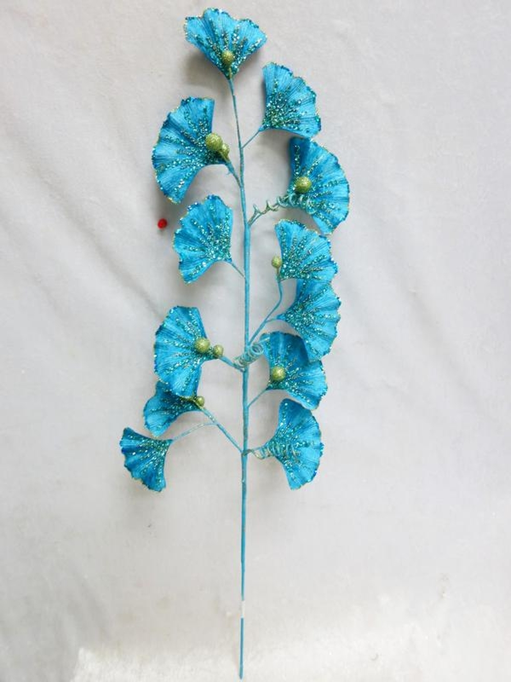 Веточка гинго 74см ChristmasDeLuxe premium collection бирюзовая