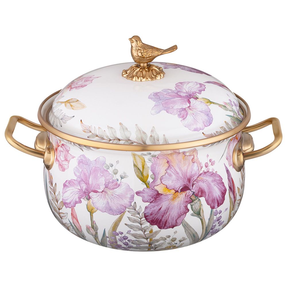 КАСТРЮЛЯ ЭМАЛИРОВАННАЯ LEFARD С КРЫШКОЙ, СЕРИЯ IRISES 2,8Л, ДИА.18СМ ПОДХОДИТ ДЛЯ ИНДУК.ПЛ