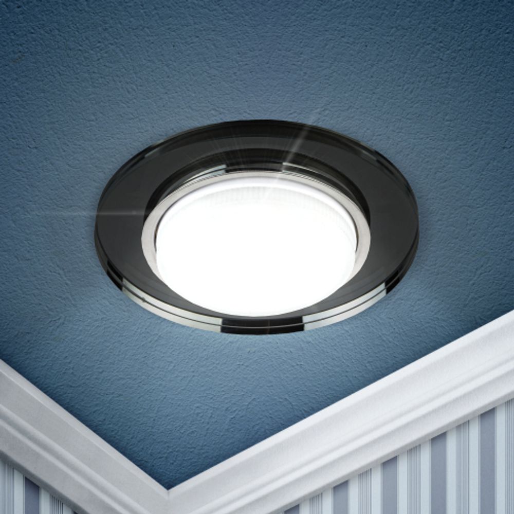 Светильник встраиваемый ЭРА DK80 BK под лампу GX53 черный | Встраиваемые светильники Для ламп GX53