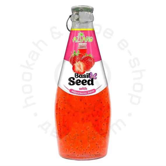 Нектар Aziano Клубника с семенами базилика 30% (Strawberry Juice with Basil Seed Drink) 290мл (М)