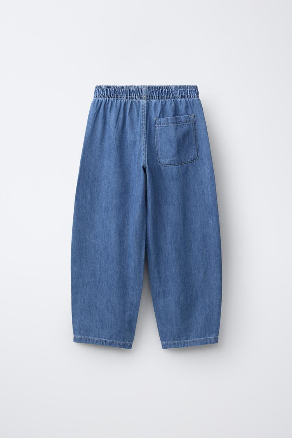 ZARA БРЮКИ BARREL НА РЕЗИНКЕ, СИНИЙ