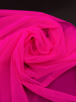 Сетка эластичная розовая неоновая отрезом 75х50 см