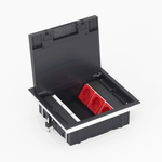 Лючок в пол 12 мод. (6 мод. 45х45 мм.) верт. установка,  крышка ABS +гальванизированная стальн