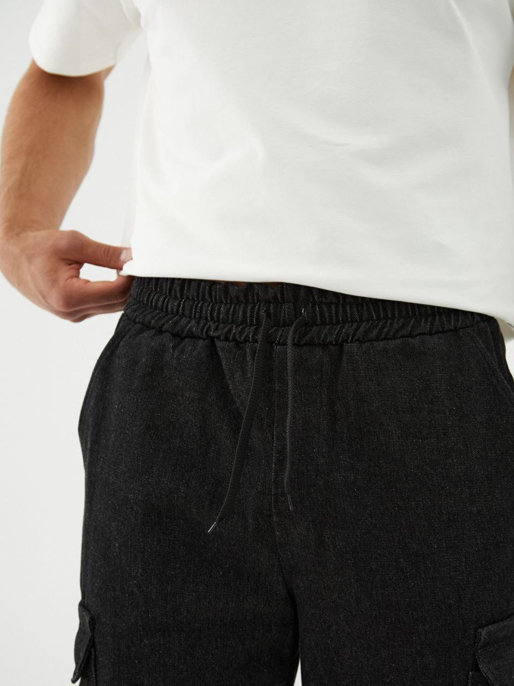 Джоггеры карго джинсовые. Асфальт