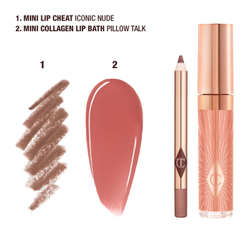 Charlotte Tilbury Mini Glossy Pink Lip Gloss + Lip Liner Set - Nude Pink