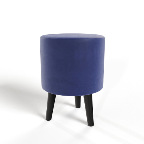 Пуф круглый на трёх высоких ножках Фантазёр Z-15 (Синий) в офис, дом, салон красоты, прихожая, гостиная, на кухню, в кафе, в зону ожидания, в коридор, к туалетному столику. Банкетка, подставка.