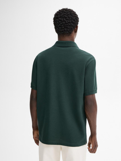 Massimo Dutti Поло из рельефного хлопкового пике, цвет мха