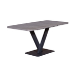 Стол Chester раздвижной  (120+40) камень темный, опоры черные