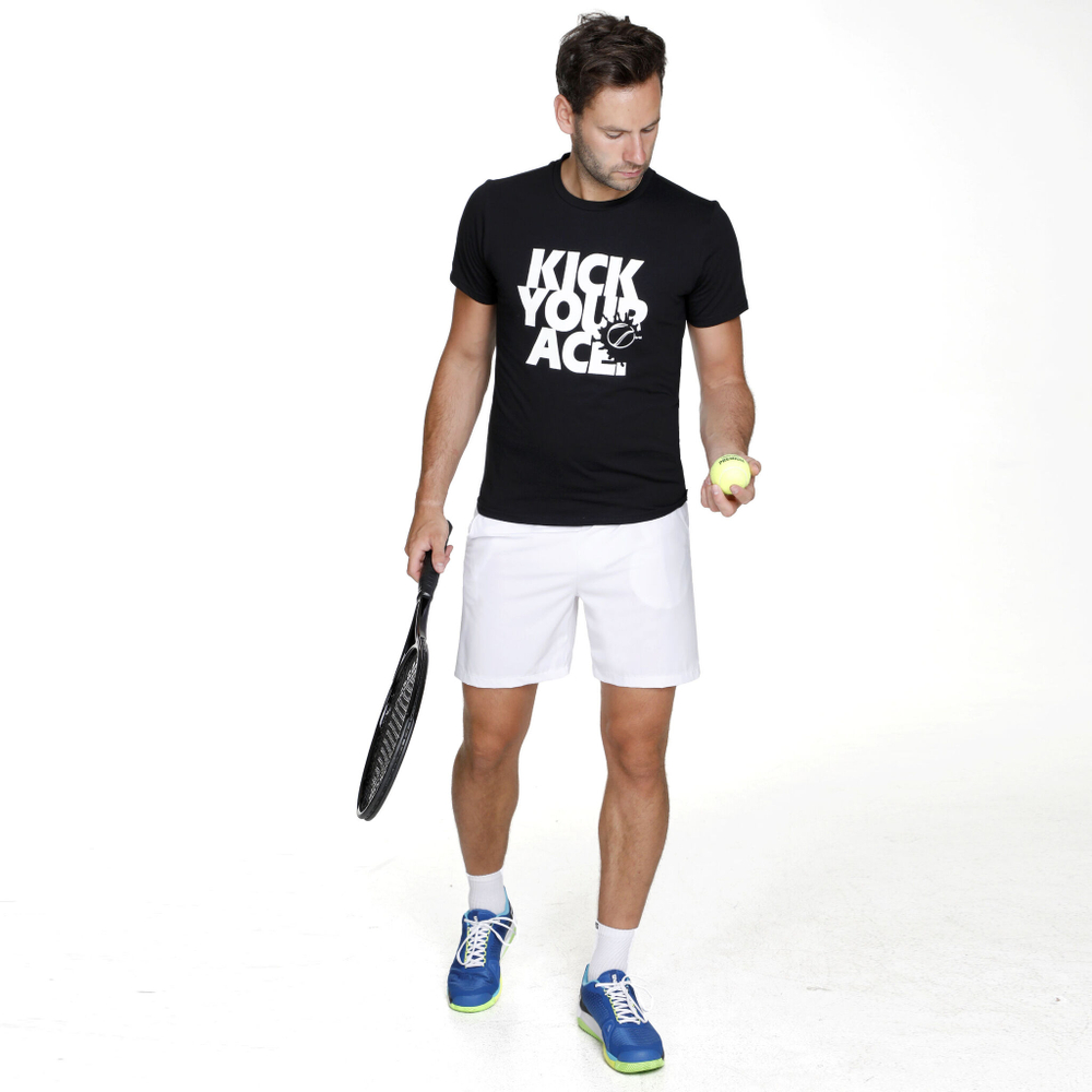 Мужское теннисное поло Tennis-Point Kick Your Ace T-Shirt Men - Black, White