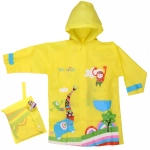 Дождевик-плащ детский «Веселые приключения-Слоник» с капюшоном,регулир.манжет, цвет желтый, размер XL(86*54см) ДоброСад