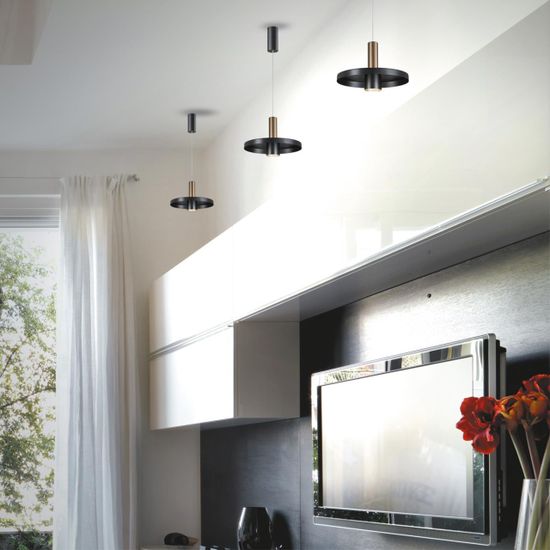 358984 OVER NT22 328 бронза светлая/черный Светильник светодиодный накладной, провод 2м IP20 LED 4000K 15W 220V ALBA