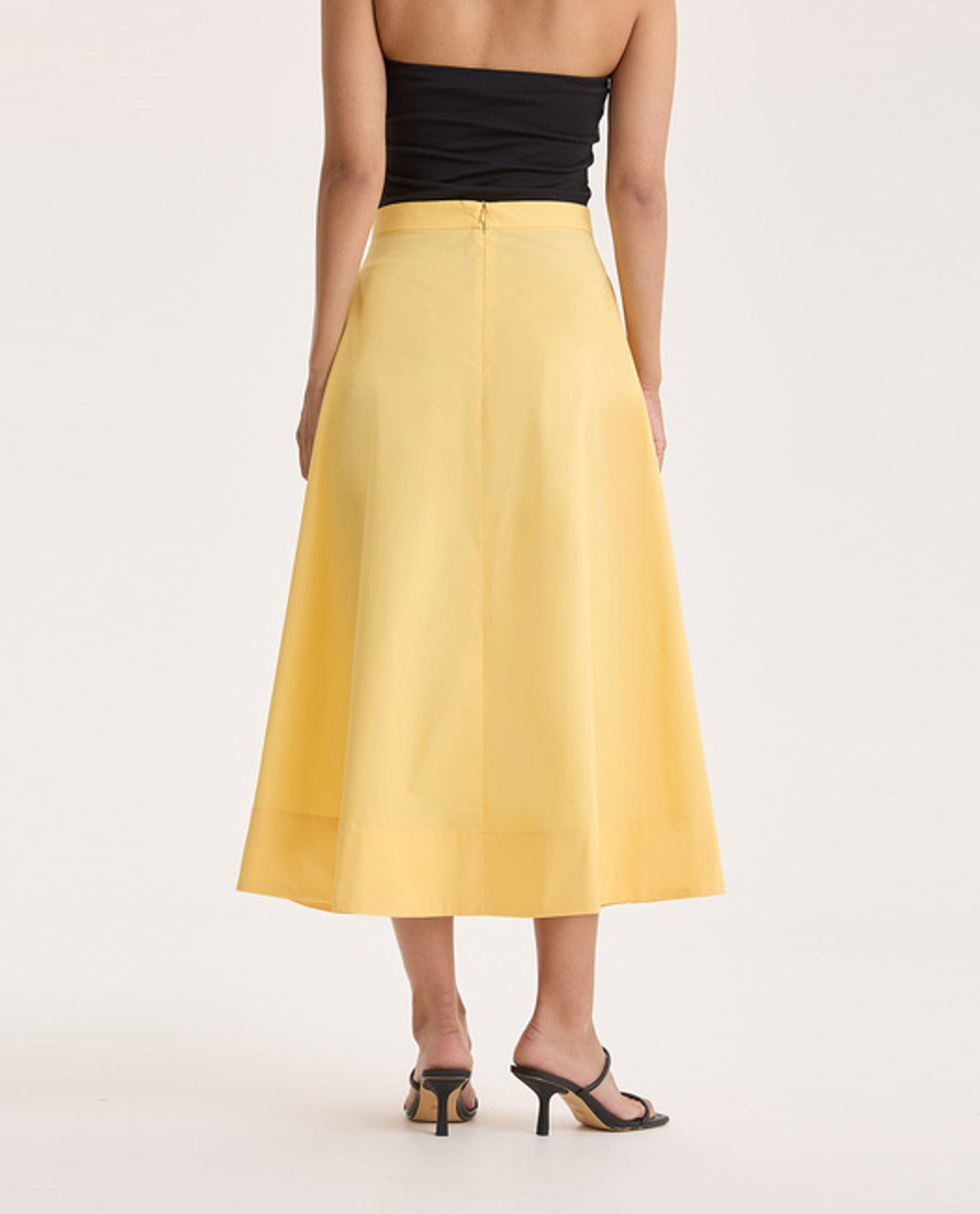 Расклешеная юбка-миди из хлопка-поплина