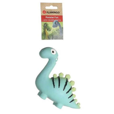 Игрушка для собак "Динозавр" L 6,7 см Д х 19 см Ш х 14 см В, латекс, зелёный, Flamingo