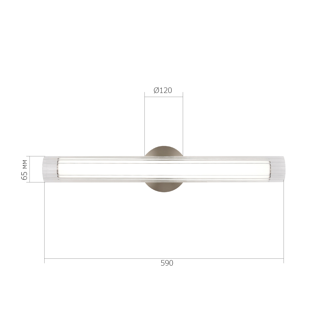 Светильник настенный, Никель/Белый, Прозрачный, ENFYS, LED 13W, 3000K/4000K/6000K
