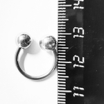 Микроциркуляры, подковы для пирсинга: диаметр 12 мм, толщина 1.6 мм, диаметр шариков 5 мм. Сталь 316L.