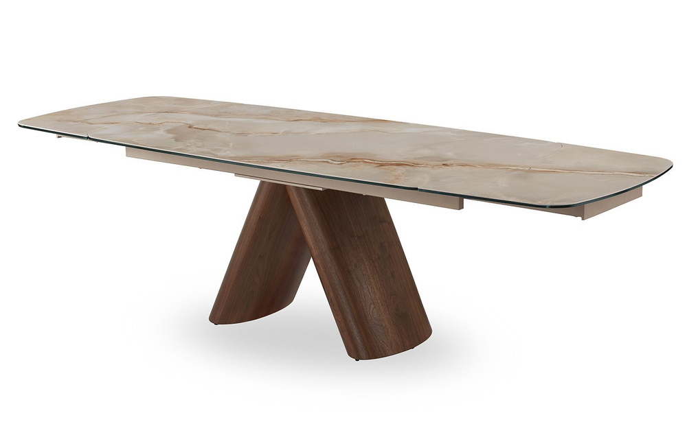 Стол SENTI 2463 (180-270) глянцевая керамика TOSCANE/орех