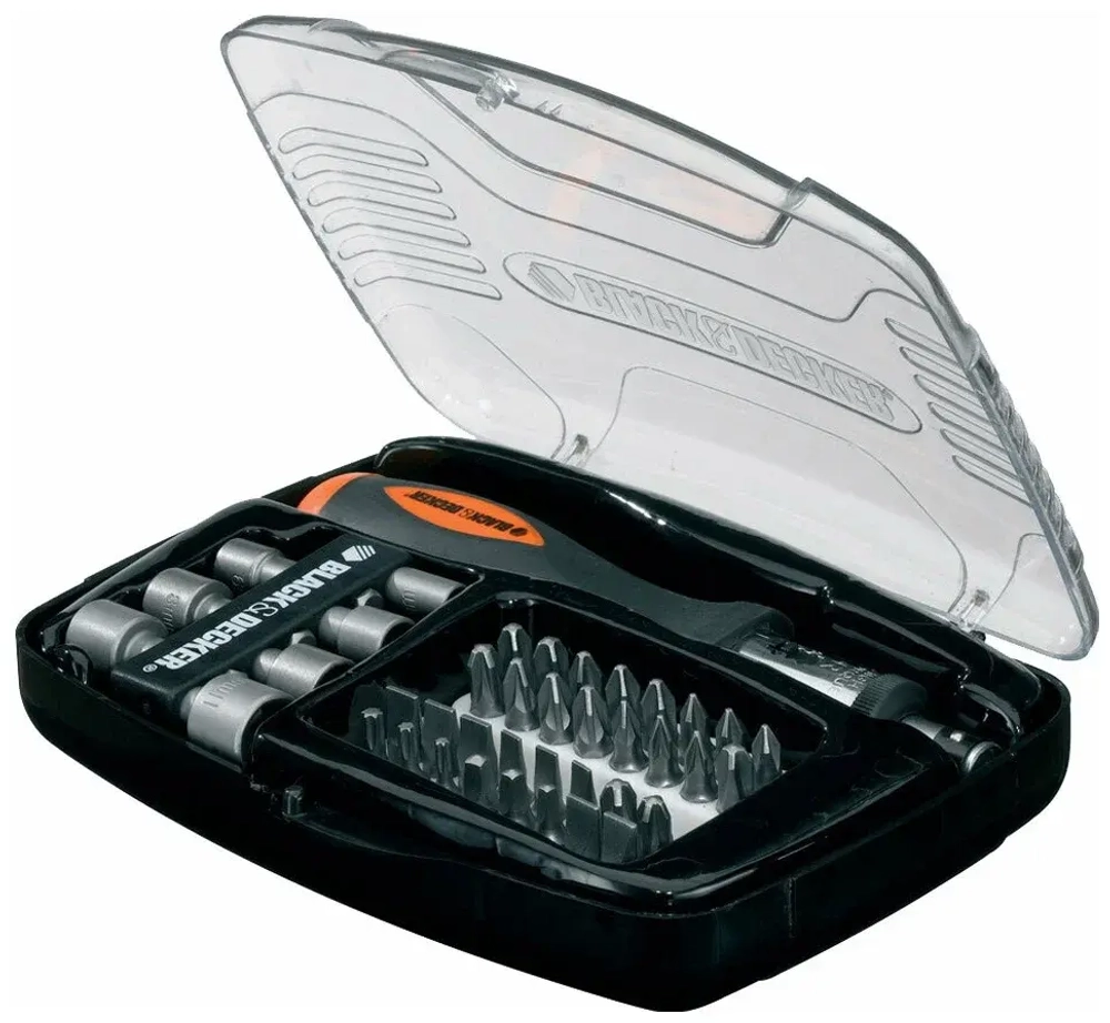 Набор бит и торцевых головок BLACK+DECKER A7062, 40 предм. (q)