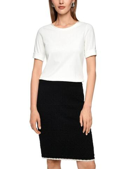 Marc Cain Футболка с шелковой отделкой горловины