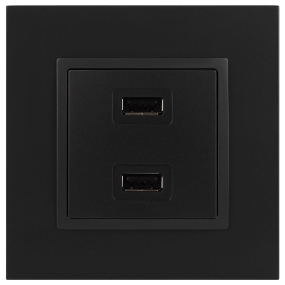 14-4110-05 ЭРА Устройство зарядное USB, 230В/5В-2100мА, IP20, Эра Elegance, антрацит