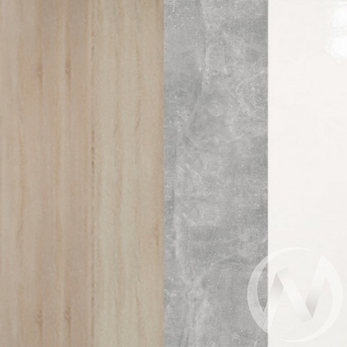 Пенал Лофт Детская Колибри (дуб сонома/ателье светлое;акрил белый)