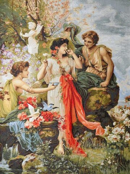 Гобеленовая картина "D. ДЕВИЧЬИ СЕКРЕТЫ" в багетной раме, Россия.