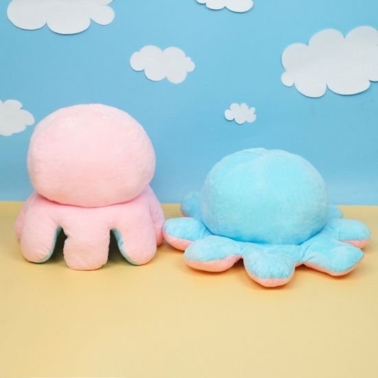 Мягкая игрушка-перевертыш "Осьминожек" розовый-голубой, 50см