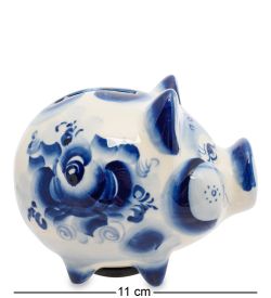 ГЛ- 450 Копилка «Свинья» (Гжельский фарфор)
